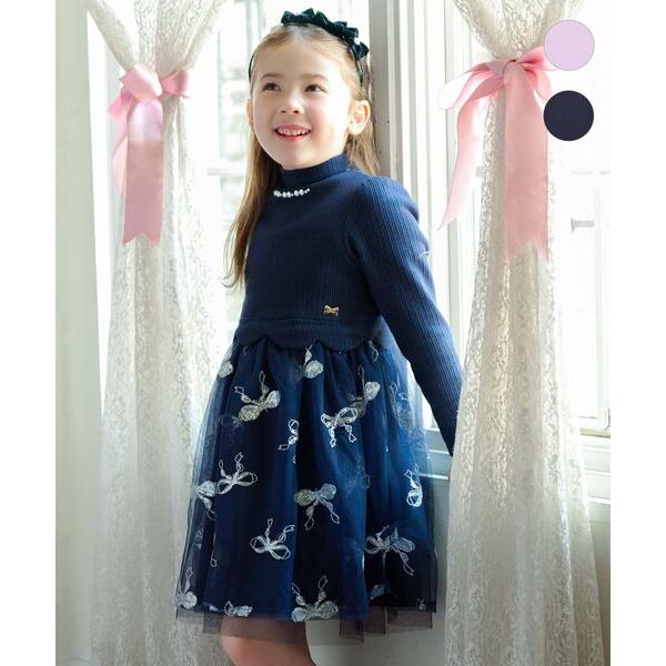 ワンピース ドッキングチュールワンピース キッズ 子供服 女の子