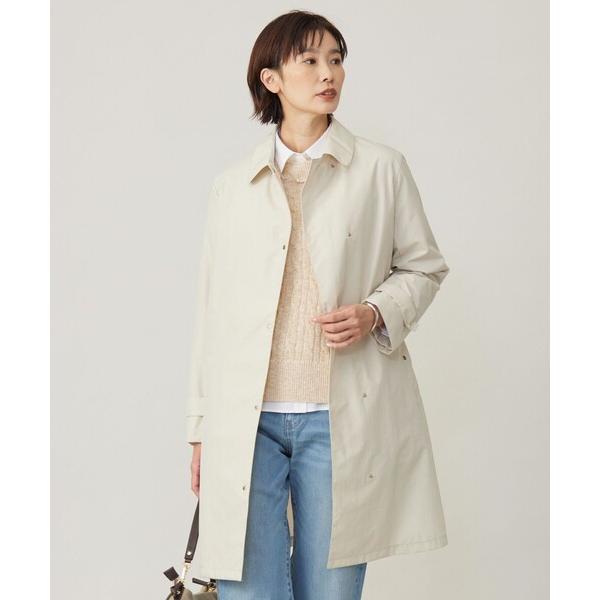 ステンカラーコート コート 「洗える」スパンライクナイロンタッサー ステンカラー コート レディース