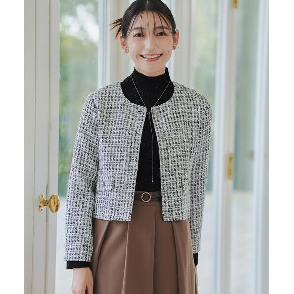 ジャケット ノーカラージャケット ツイードノーカラージャレロ レディース