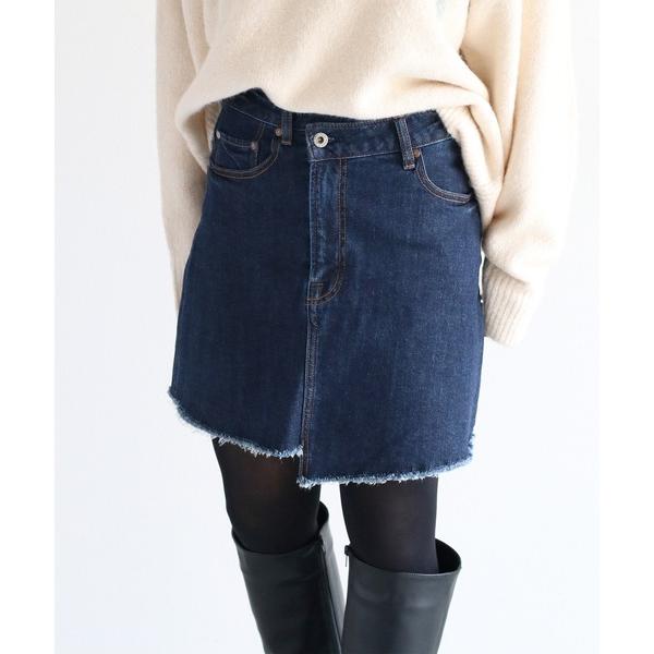デニムスカート 「セットアップコーデ可能」ラップデニムミニスカート