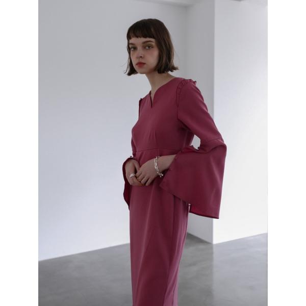 ワンピース frill detail bell sleeve slit onepiece