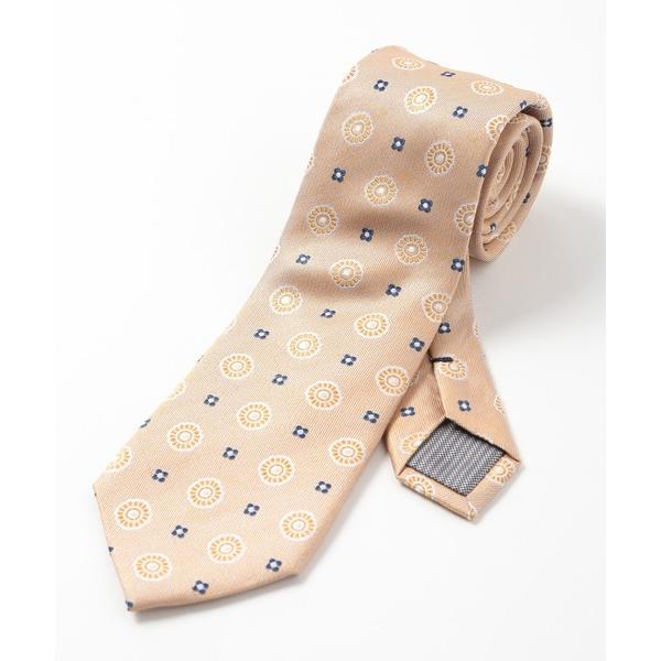 ネクタイ シャンブレー花小紋柄ネクタイ