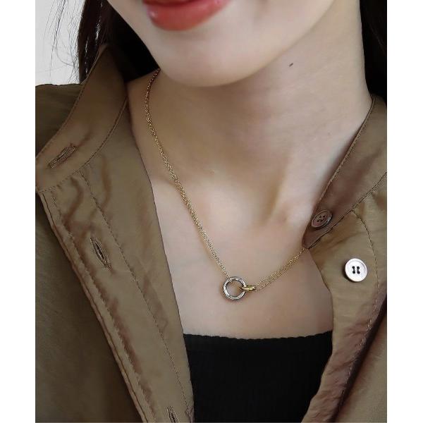 ネックレス 金属アレルギー対応 ダブルリングネックレス レディース メンズ