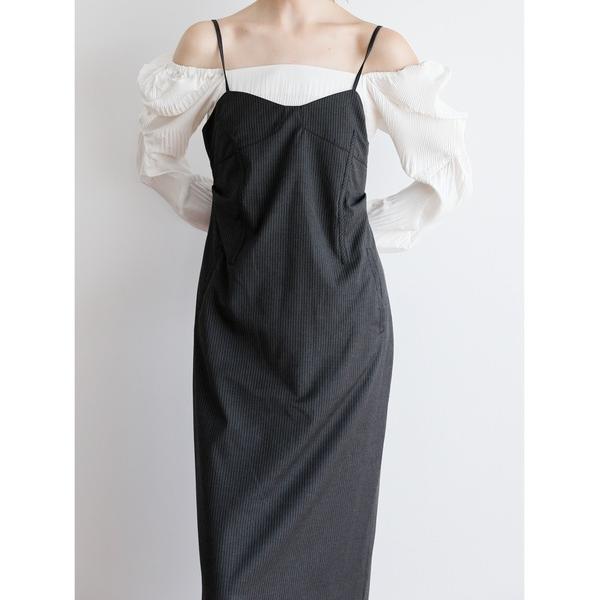 ワンピース 「Exclusive Line」washer pleats combi onepiece