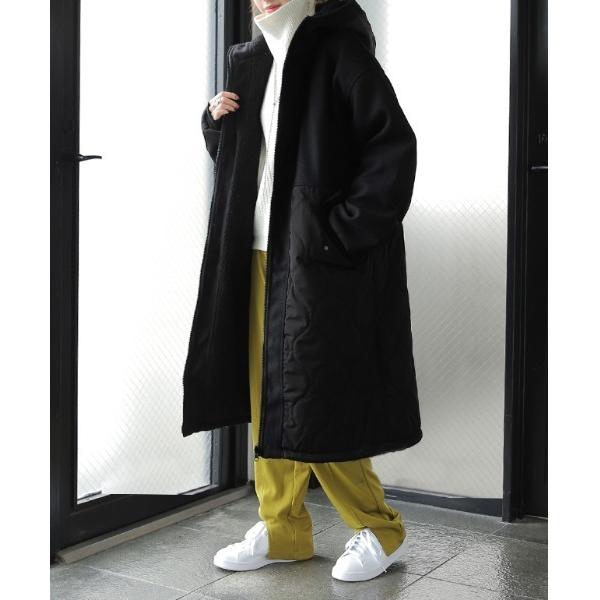 モッズコート コート キルトボアリバーシブルコート レディース