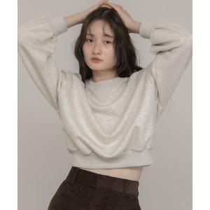 SANDRO サンドロ　クロップドスウェット　ショート丈　ネイビー クロップド スウェット（レディーストップス） | ファッション の