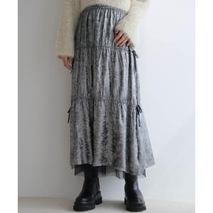 スカート メタリックリボンリバーシブルスカート
