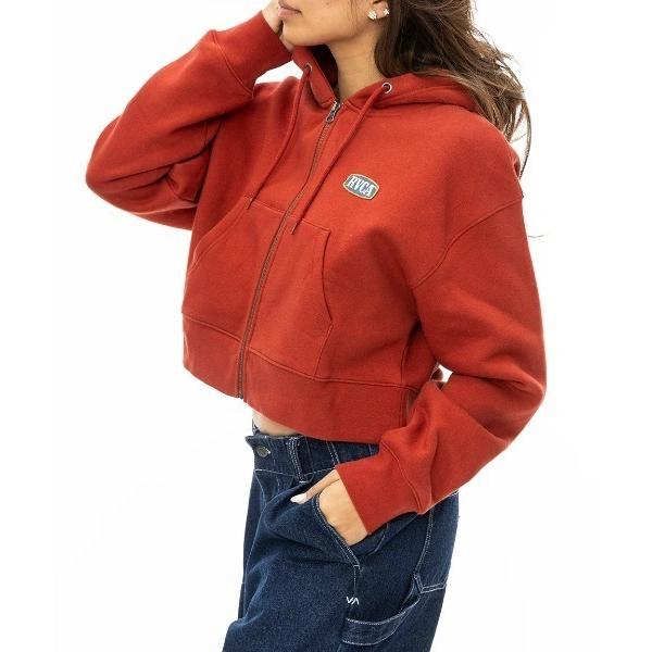 パーカー RVCA レディース OLD WEST DAD CROPPED パーカー/ルーカロゴワッペ...