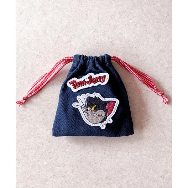 ポーチ TOM and JERRY×Flapperデニムアップリケ巾着ポーチ レディース メンズ