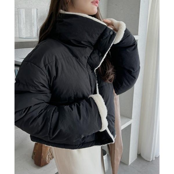 ブルゾン アウター リバーシブル着用可能♪ ボアドッキングブルゾン レディース