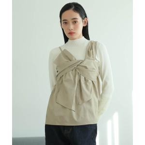 アンサンブル フェザースリーブニット×リボンキャミSET