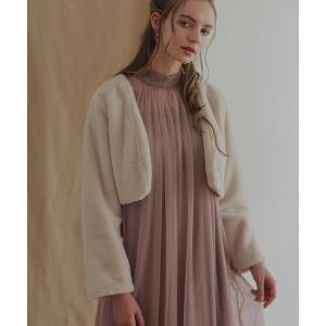 ジャケット ノーカラージャケット フェイクファージャケット レディース