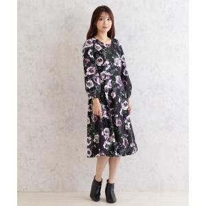 ワンピース ローズプリントワンピース