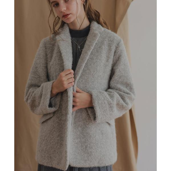 ジャケット テーラードジャケット ループボアショートコート レディース