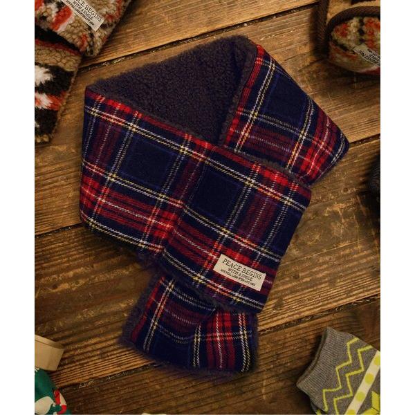 マフラー チェック＆ノルディックマフラー キッズ 子供 男の子 女の子