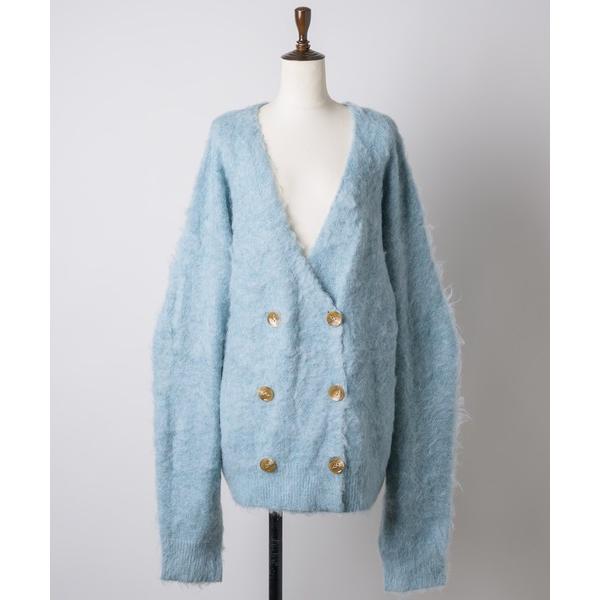 カーディガン DOUBLE BREASTED MOHAIR LIKE CARDIGAN／モヘアライク...