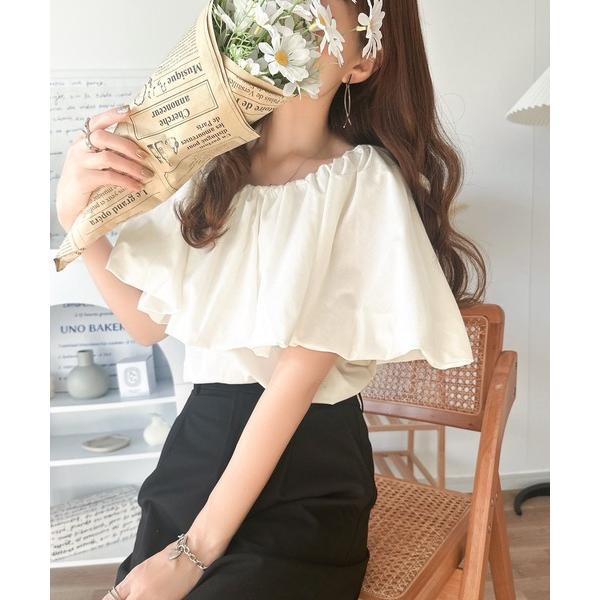 ブラウス シャツ 上品な肌見せ♪オフショルも楽しめる 2WAYボリュームバルーンブラウス レディース