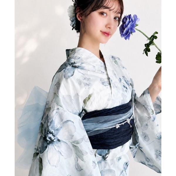 浴衣 「新色３色追加！」「2点セット」甘く、上品に彩り添える。花柄モチーフ浴衣（浴衣・兵児帯） レデ...