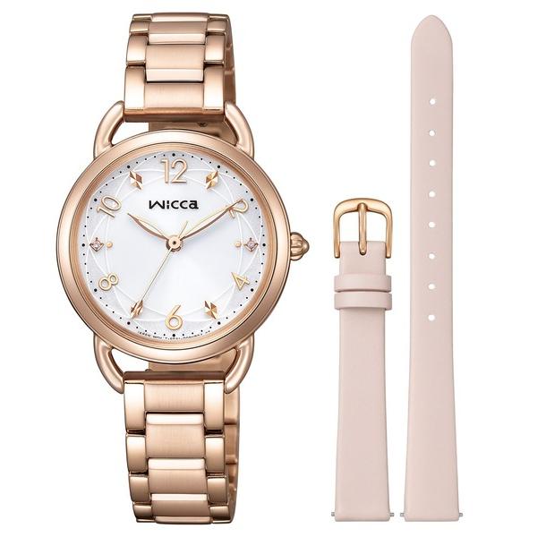 腕時計 wicca ウィッカ ソーラーテック ベーシックモデル ピンクゴールド レディース