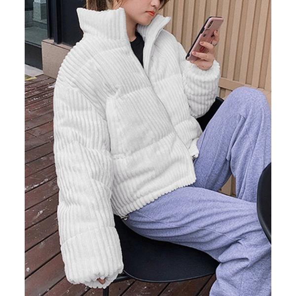 ブルゾン アウター コーデュロイ 中綿ジャケット ショート丈 レディース