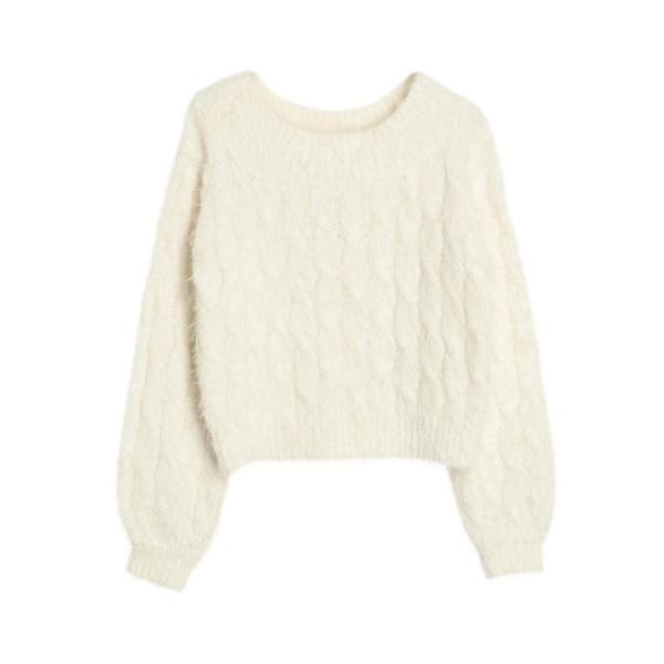 ニット セーター 2WAY MIX YARN CABLE KNIT/２WAYヤーンケーブルニット レ...