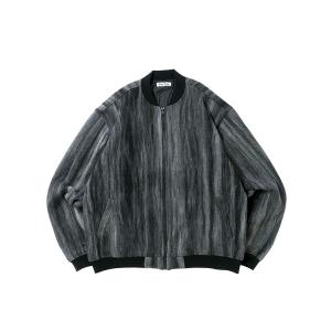 セーター ニット stripe shaggy knit blouson/ストライプ シャギーニット ブルゾン メンズ