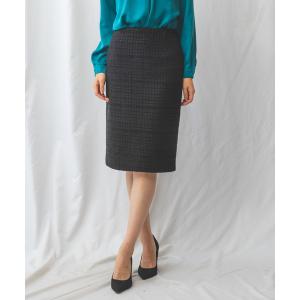 スカート 「NARACAMICIE」「セットアップスーツ対応」ファンシーツィードタイトスカート