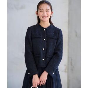 コート アウター ファンシーツイード 2WAYジャケット レディース