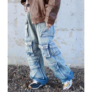 カーゴパンツ Z)「BLINGLEADS」DENIM CARGO PANT/デニムカーゴパンツ メンズ レディース