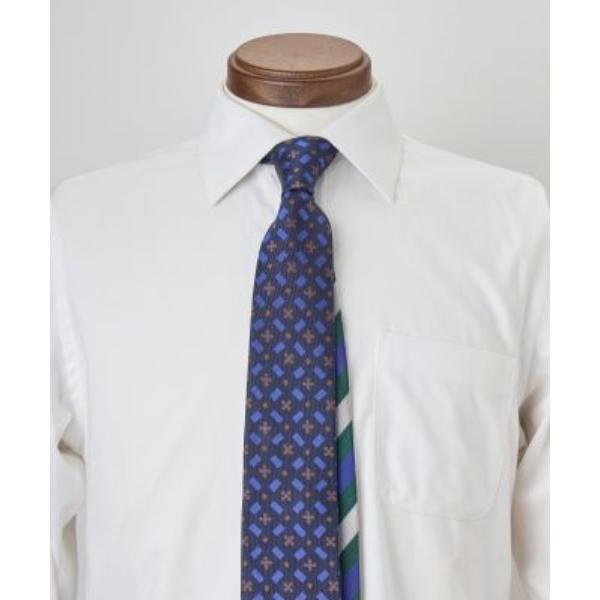 ネクタイ フラワースクエア小紋チップレジメンタルタイ