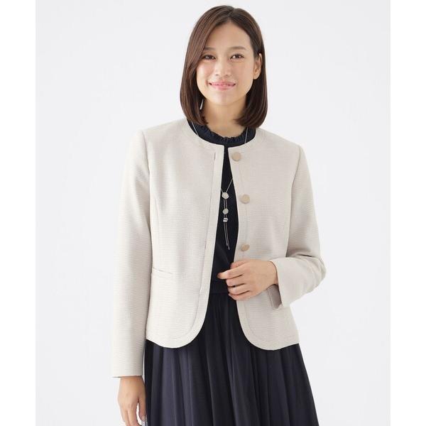 ジャケット ノーカラージャケット 「美シリーズ」「ウォッシャブル」「セットアップ対応」ラメツイーディ...