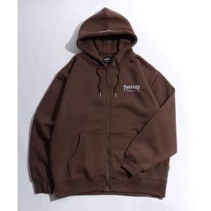 パーカー THRASHER（スラッシャー）ブランドロゴワンポイント刺繍ジップアップスウェットパーカー メンズ レディース/フーディー メンズ レディー
