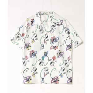 シャツ 半袖 LUFON/ルフォン/HAND-PAINTED BOTANICAL PRINT OPEN COLLAR SHIRTS メンズ レディース