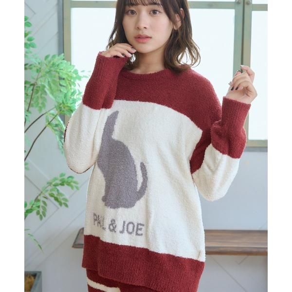 パジャマ ルームウェア 「PAUL＆JOE」モールヤーン　シルエット猫　プルオーバー レディース