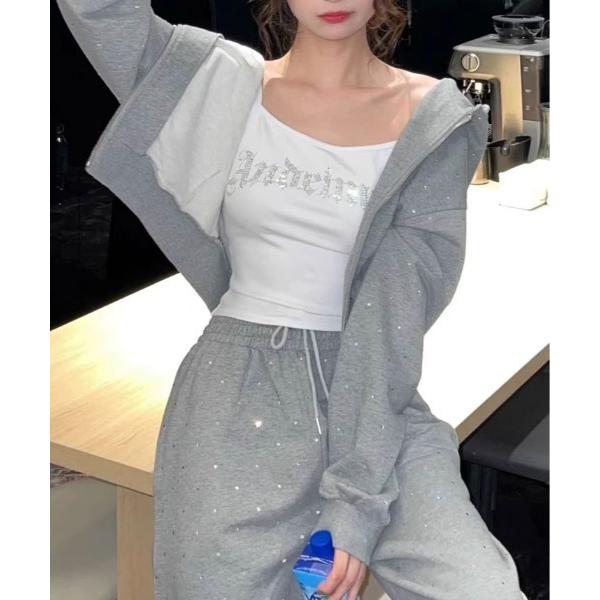 パーカー ビジュース ウェット セットアップ レディース