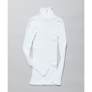 tシャツ コットンリブタートルネックプルオーバー レディース