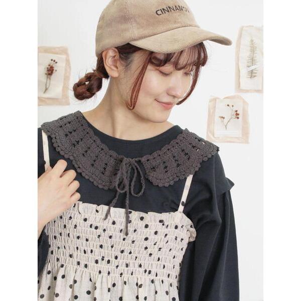 tシャツ 取り外し配色襟付きカットソー レディース