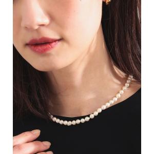 アコヤ真珠 パール ダイヤモンド 18金 ホワイトゴールド ネックレス