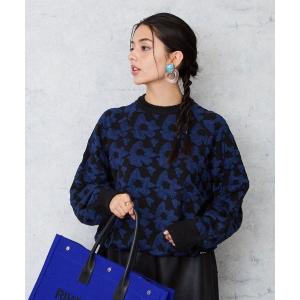 ニット セーター 「FONT LAB」ふくれラメジャガード ドロストニット レディース