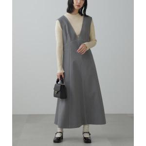 ジャンパースカート 配色ステッチジャンスカの商品画像