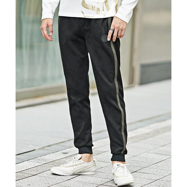 スウェットパンツ ジャージ 「SOMEDIFF」フェイクスウェードラインフルパンツ メンズ スエード...