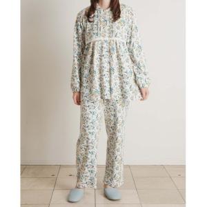 パジャマ ルームウェア キッドブルー -エディスフラワーＮ -長袖パジャマ -KNAK563 -kidblue レディース