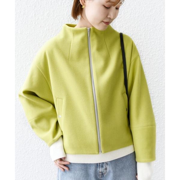 ブルゾン アウター 「WEB限定」「手洗い可能」 ウールライク ボトル ネック ジップ ブルゾン レ...