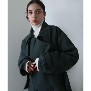 ステンカラーコート コート ウールライク ステッチコート レディース メンズ