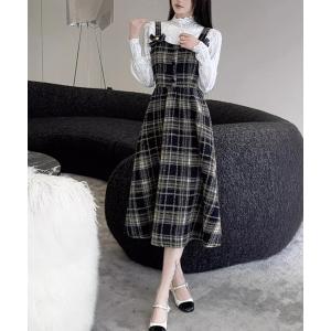 チェック柄キャミワンピース ミシェルマカロン チェック柄 キャミワンピース ミシェルマカロン