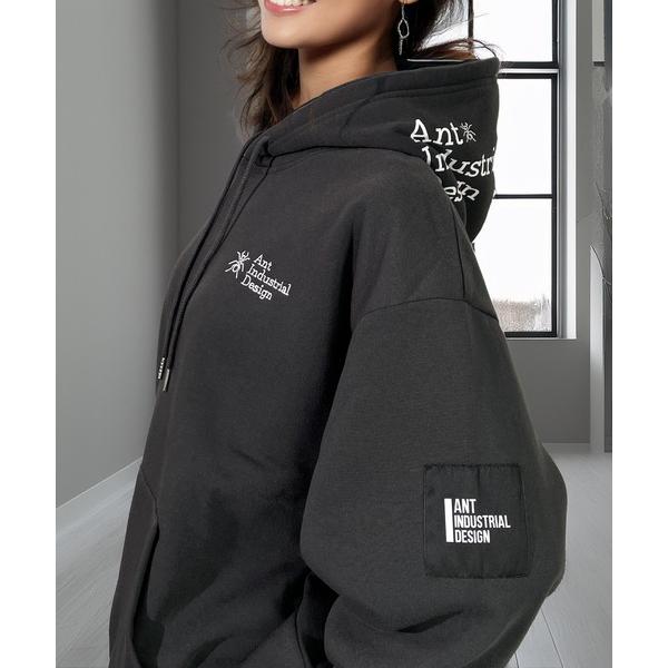 パーカー 映え フードロゴ 暖か 裏起毛 プル パーカーANT Industrial Design ...