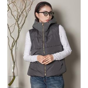 ベスト ジレ ボンディングキルト ショートフードベスト レディース
