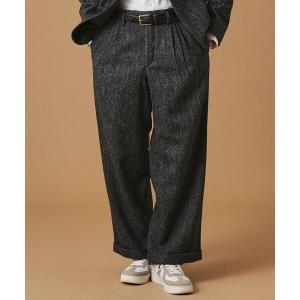 パンツ ブリティッシュウールヘリンボン ワイドパンツ メンズ