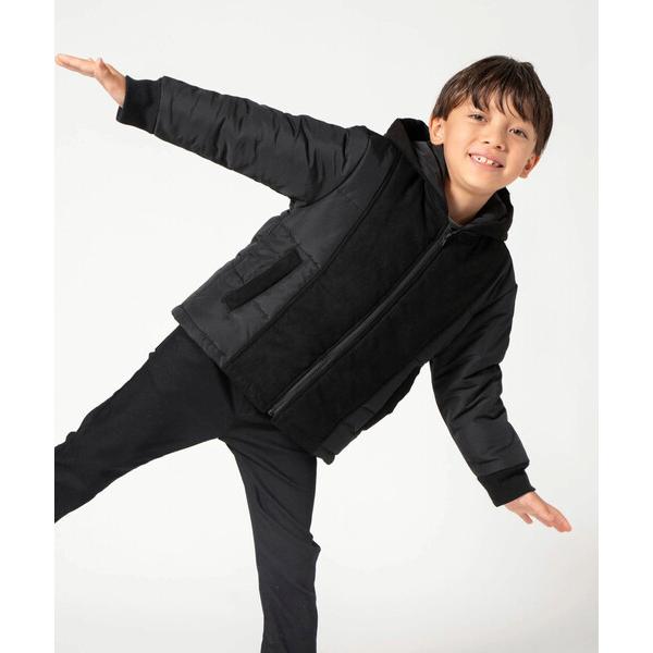 ブルゾン アウター タフタ×スエードタッチ 中綿ブルゾン キッズ 子供服 男の子 女の子