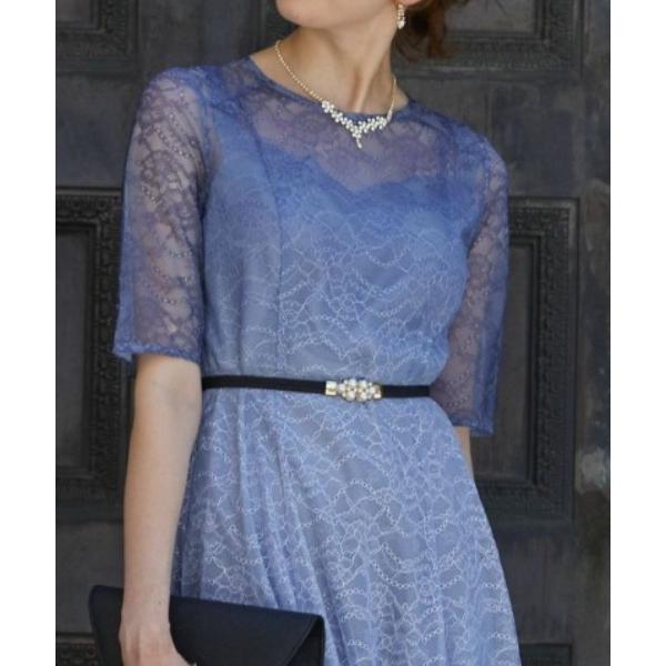 ベルト パールバックルゴムベルト レディース